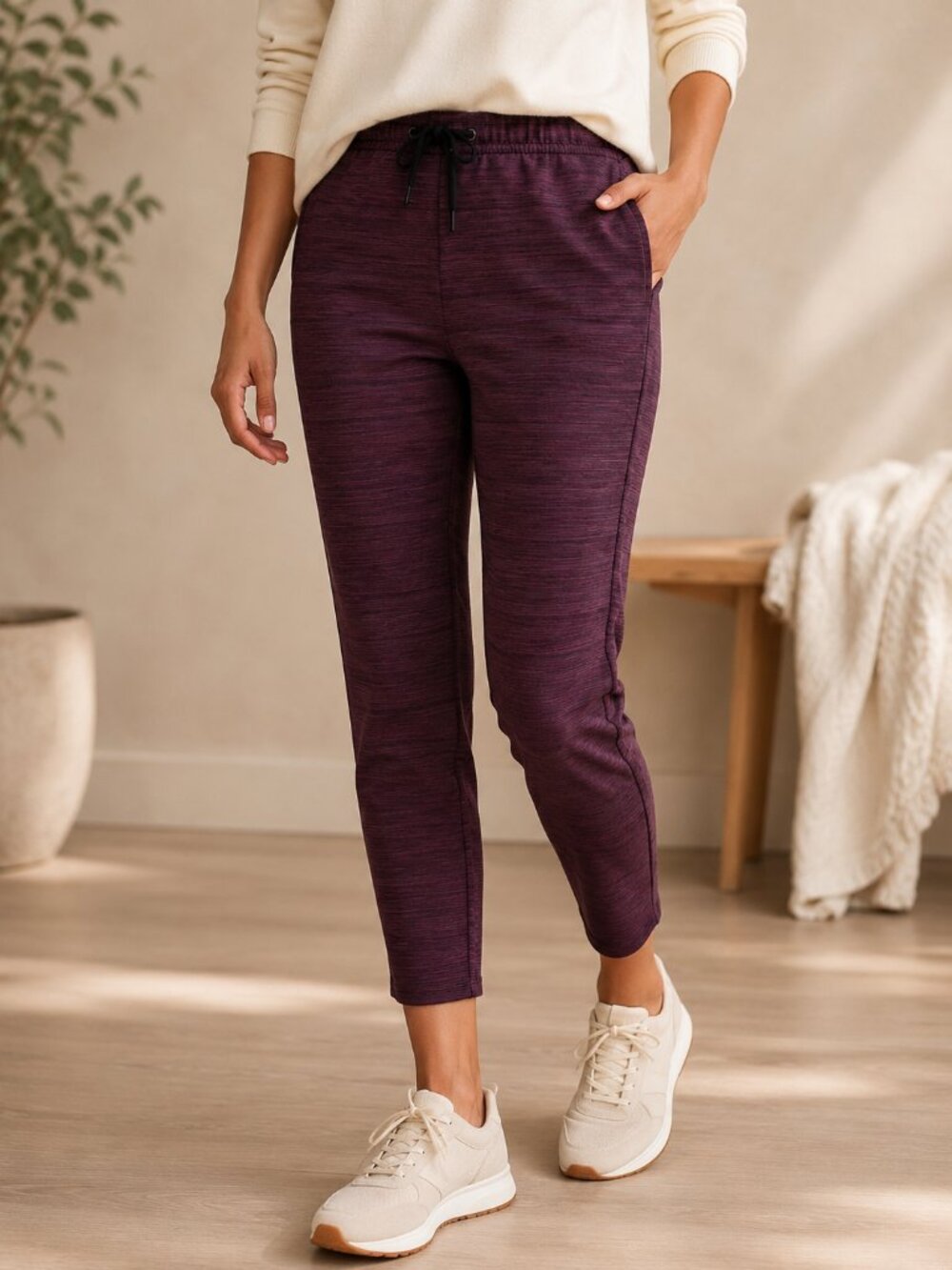 Lululemon Jet Crop Slim Luxtreme Pants Bordeaux Plum Size 12